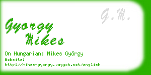 gyorgy mikes business card